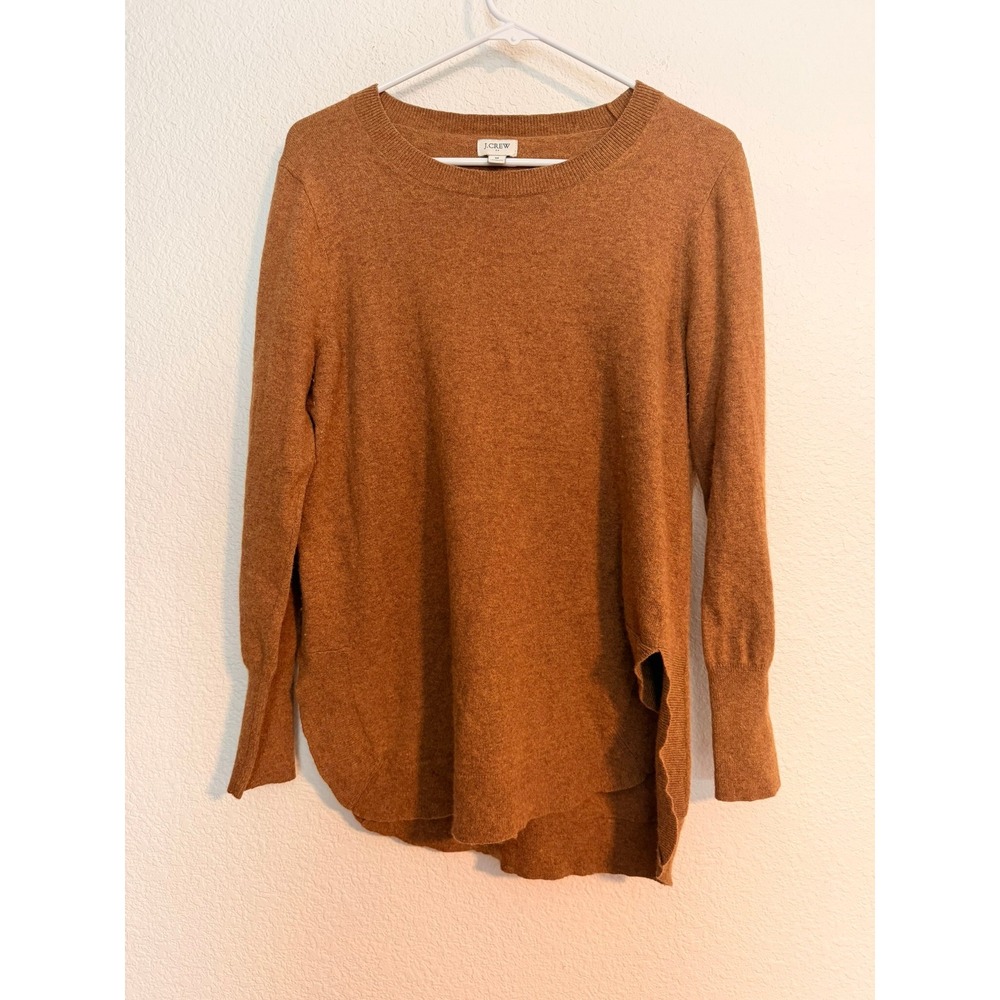 J.Crew Re-Imagined Merino Wool Blend Crewneck Sweater Brown‎ AC624 Womens M